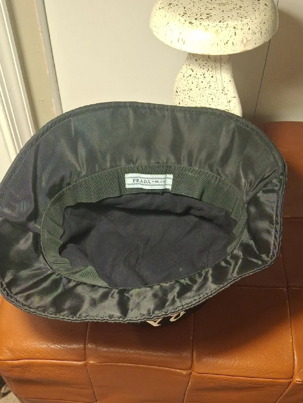 PRADA Milano Black Logo Rain Bucket Hat - Picture 5 of 6